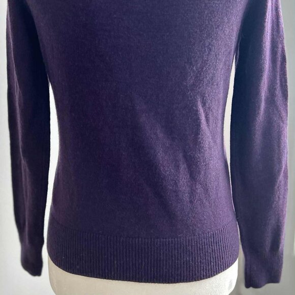 Banana Republic Rosettes & Sequins Embellished Deep Grape Merino Cardigan – US S - Picture 9 of 11